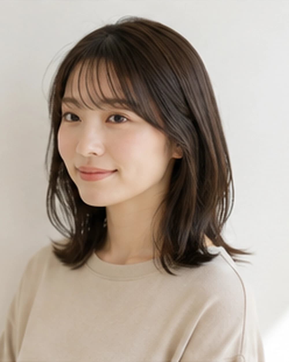 仕上がったばかりのヘアスタイル