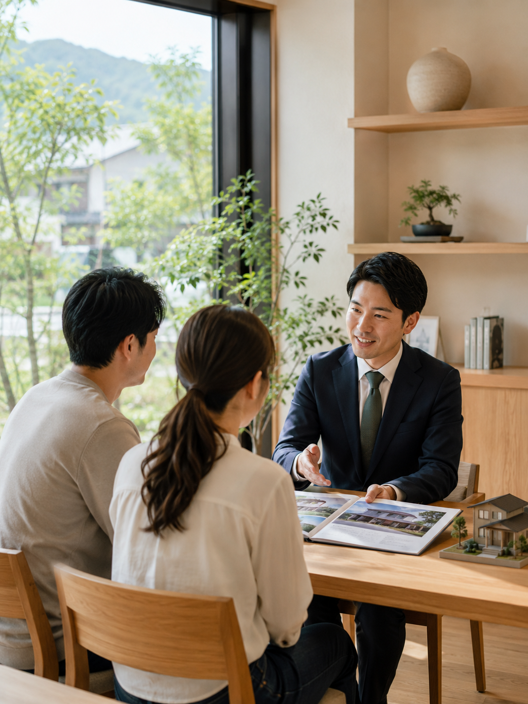 店内でお客様にご説明するスタッフ